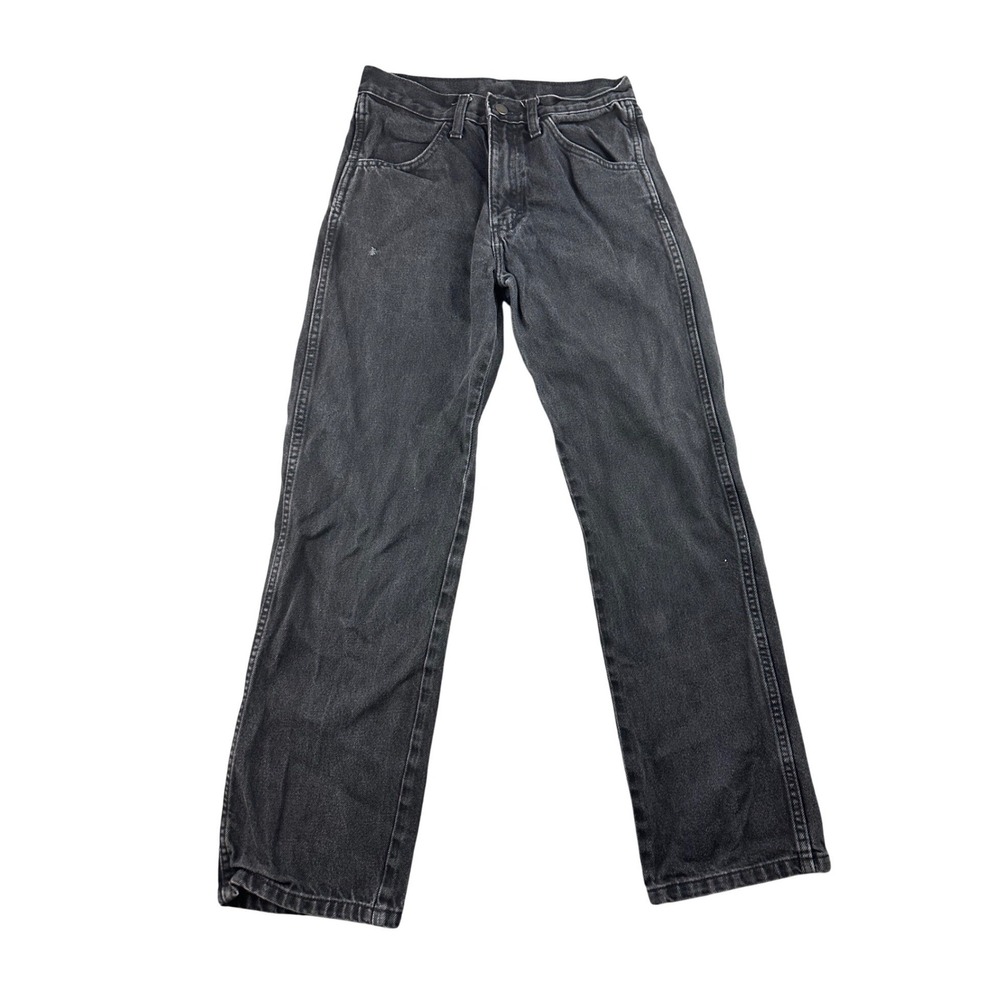 Rustler Wrangler Jeans Men 29x30 Black Faded Regular Straight Leg Denim Workwear